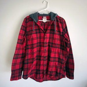Men's Plaid Hoodie Shirt